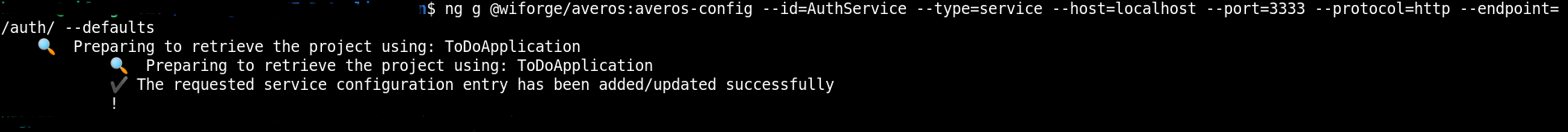 AuthService Config command