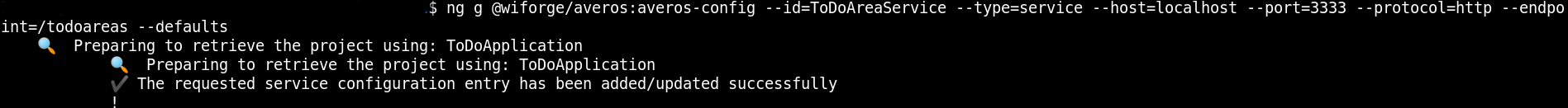 Service Configuration Generation Command Output