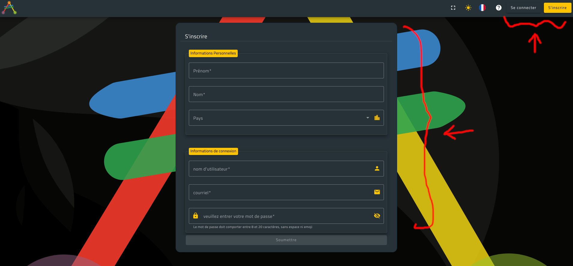 Default Register Component - French